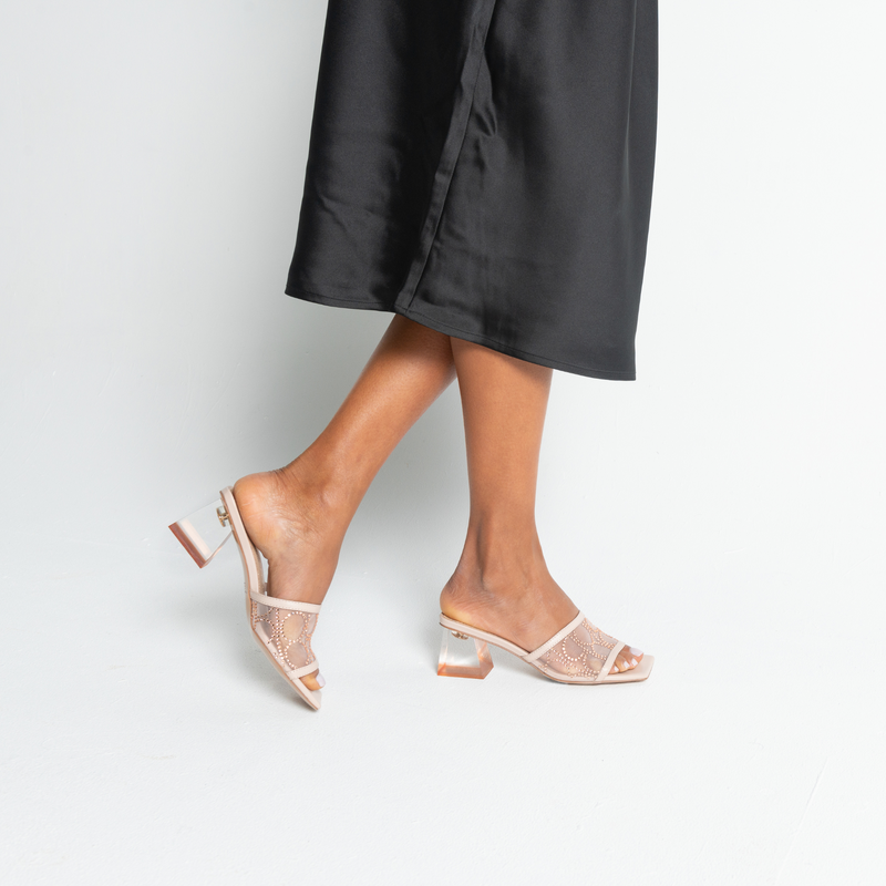 Rayen Nude Leather Heels