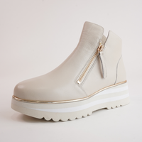 Evol Milk Leather Ankle Boots