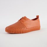 Huston Orange/ Orange Sole Leather Sneakers