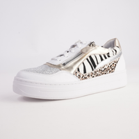 Nevyle White Multi Leather Sneakers - DJANGO AND JULIETTE | Shouz