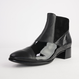 Award Black Mix Leather Ankle Boots - BRESLEY | Shouz