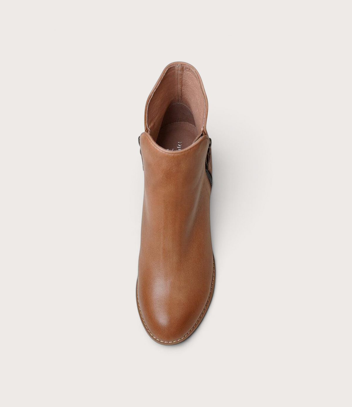 Shiannely Dark Tan Leather Ankle Boots