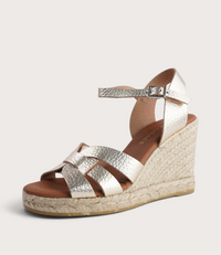 Sophia Doya Champagne Leather Espadrille Wedges