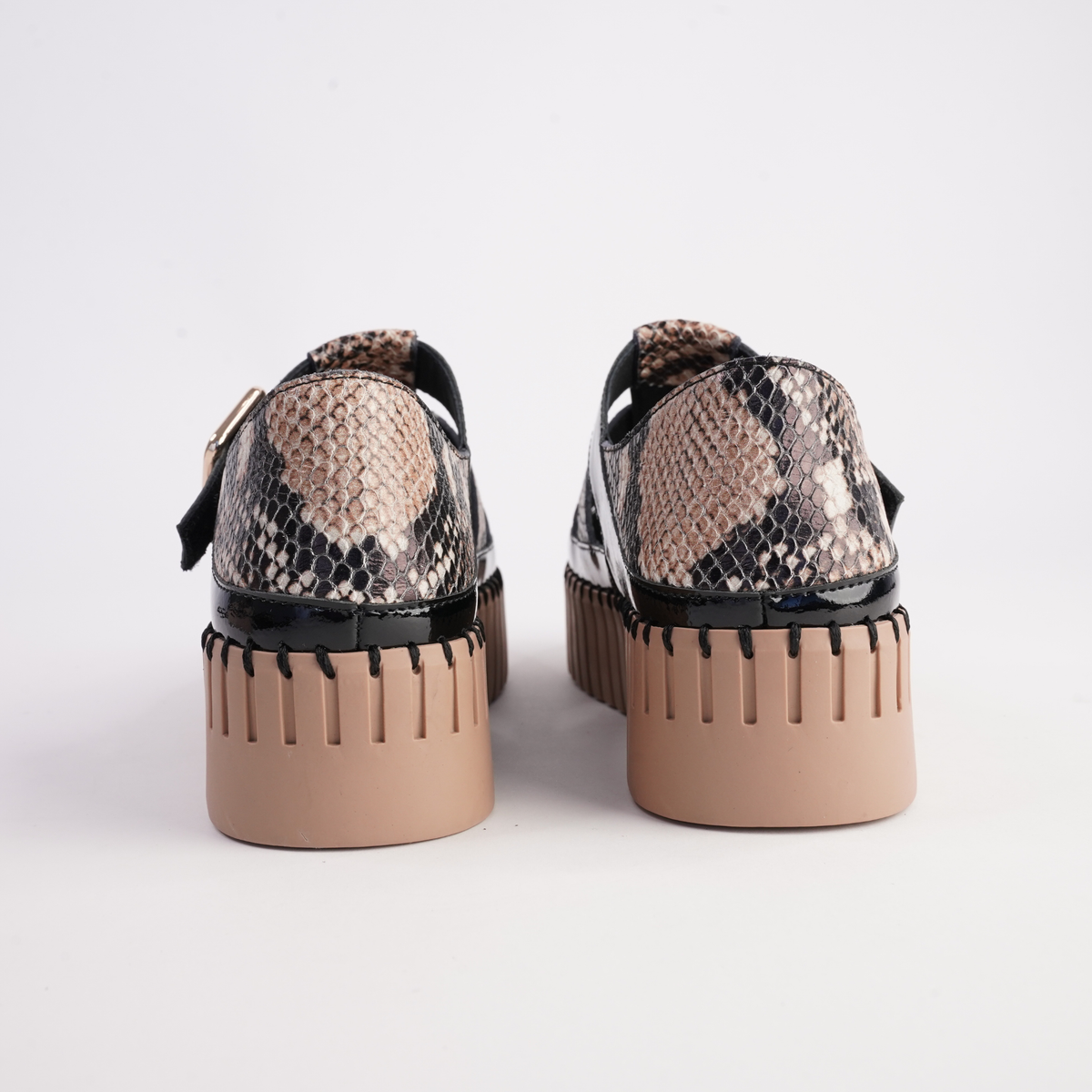Baytown Black Patent/ Black Snake Caramel Sneakers - DJANGO AND JULIETTE | Shouz