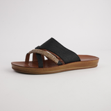 Bride Black Raffia Slides