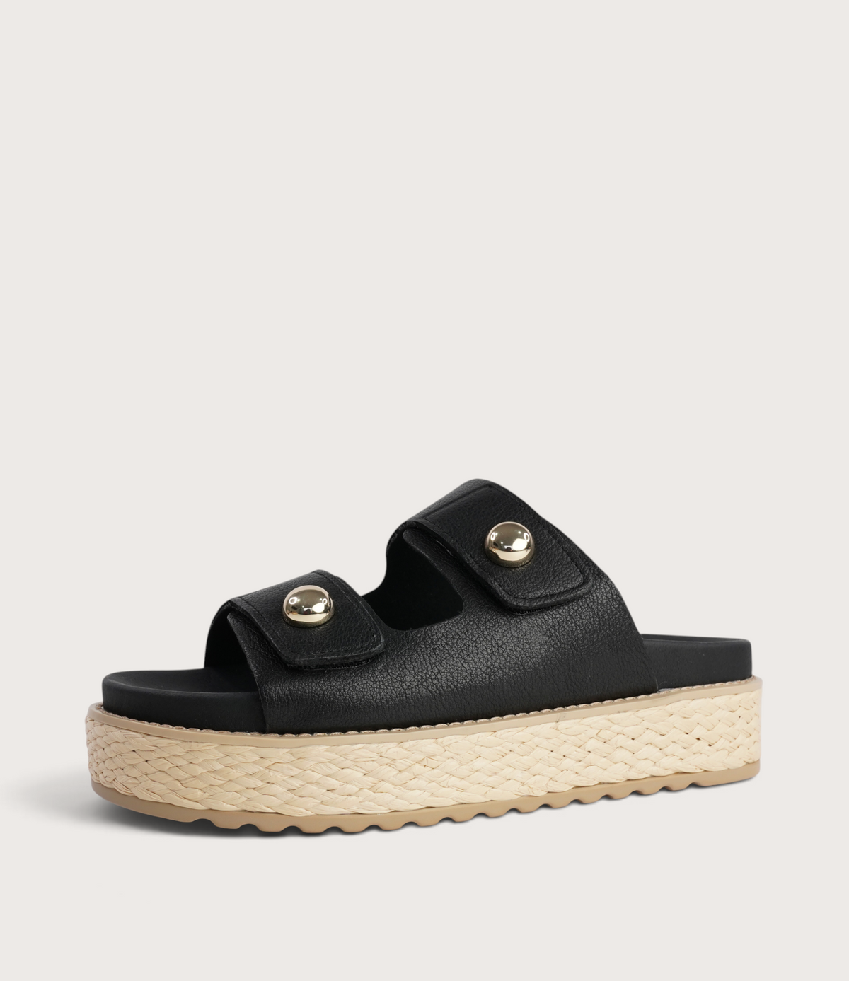 Bowers Black Leather Slides