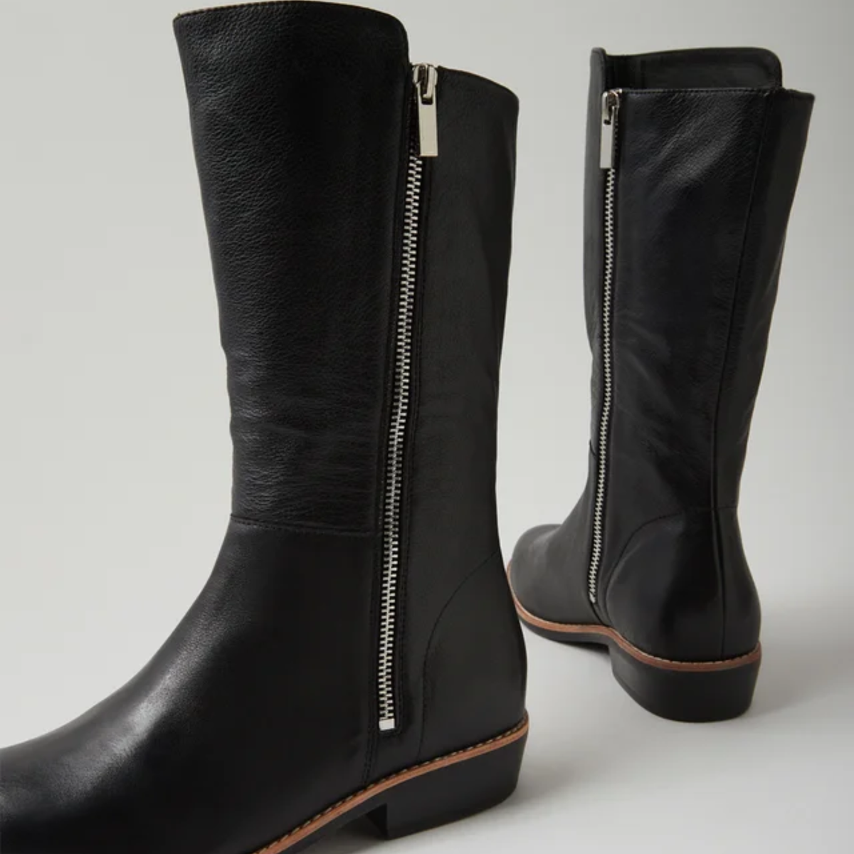 Lomar Black Leather/ Black Sole Calf Boots - DJANGO AND JULIETTE | Shouz