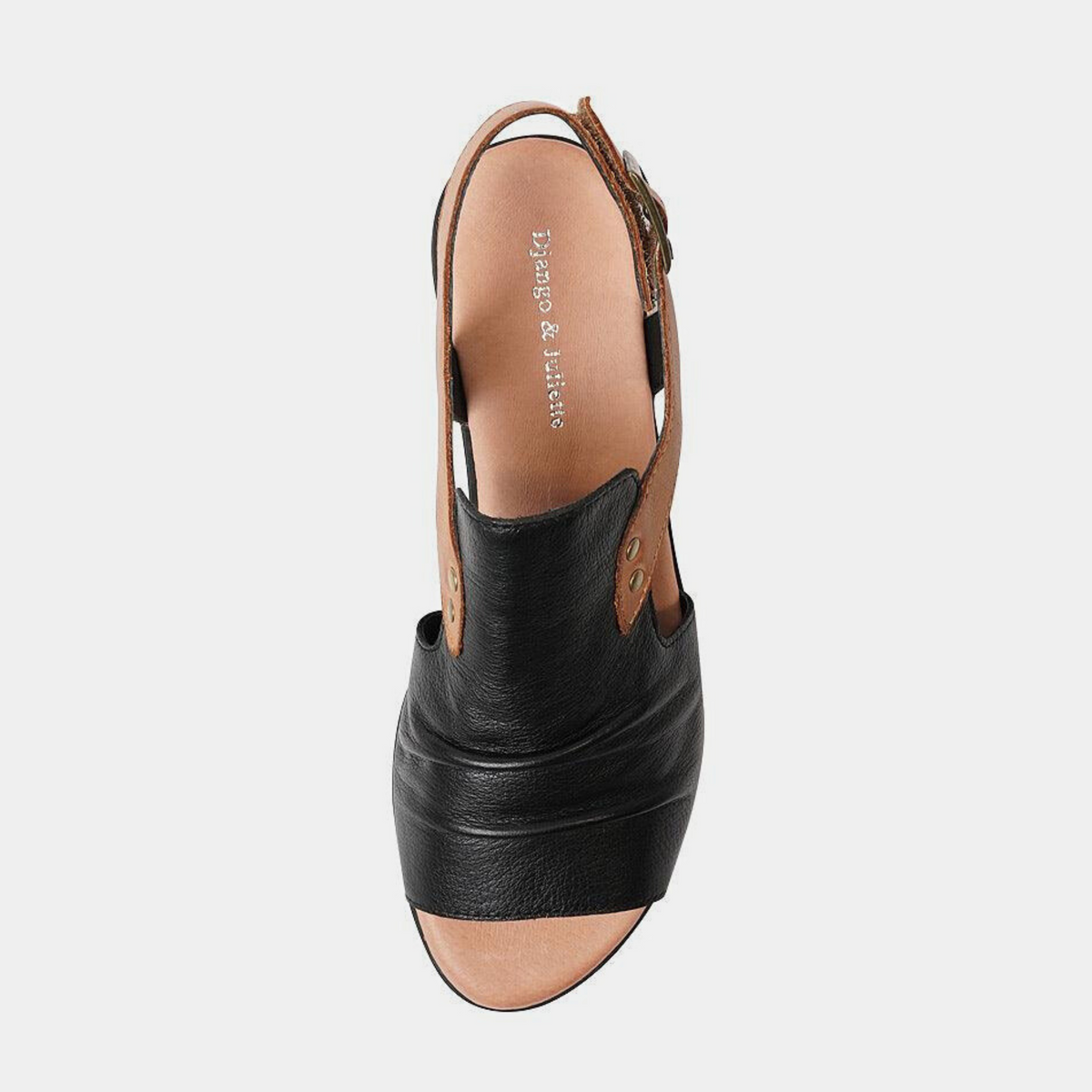 Madis Black/ Dark Tan Leather Sandals - DJANGO AND JULIETTE | Shouz