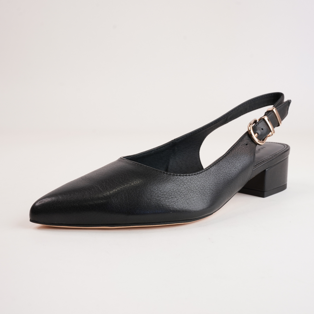 Thetrim Black Leather Heels - MOLLINI | Shouz