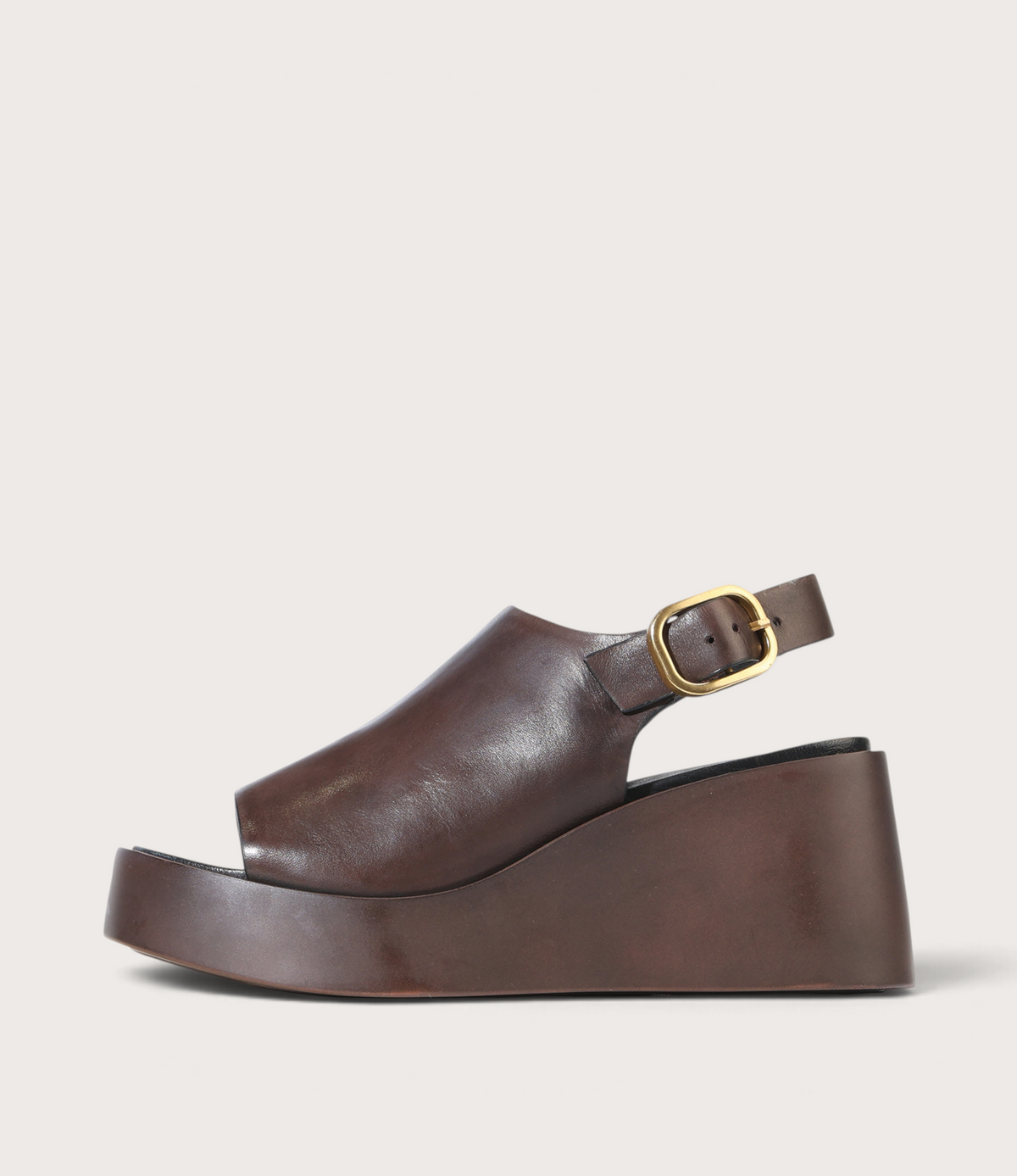 Ariani Chestnut Leather Wedges