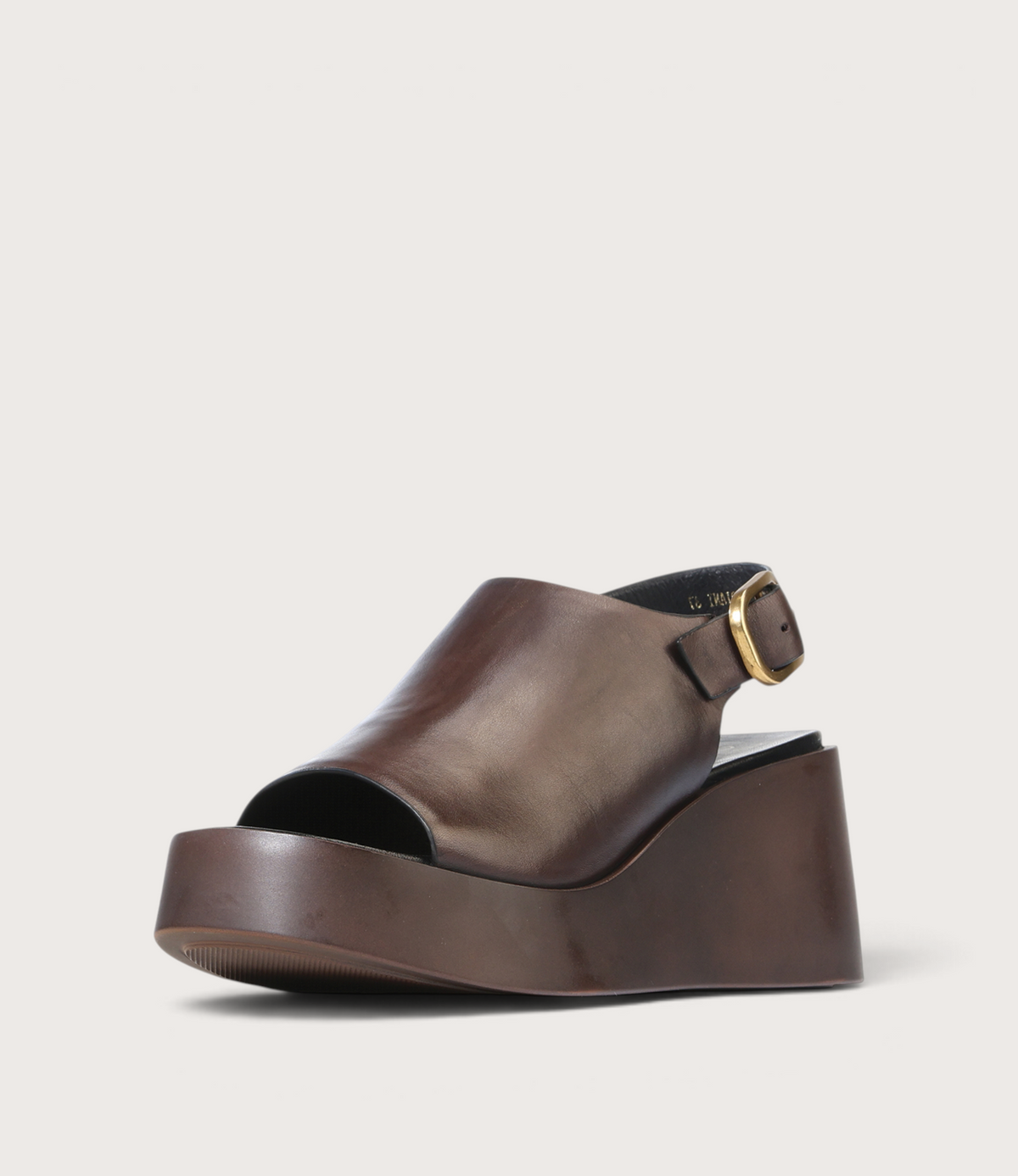 Ariani Chestnut Leather Wedges