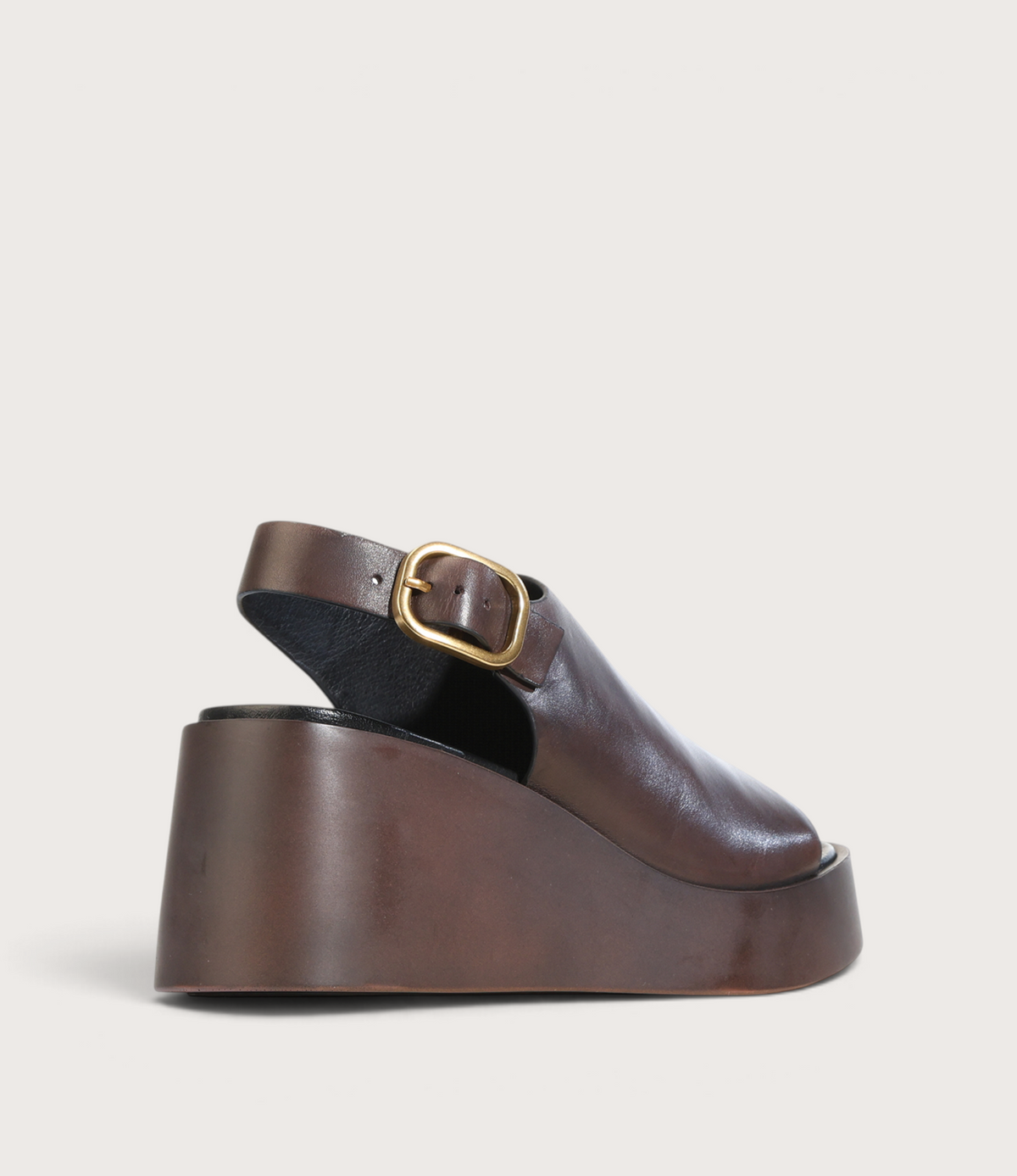Ariani Chestnut Leather Wedges