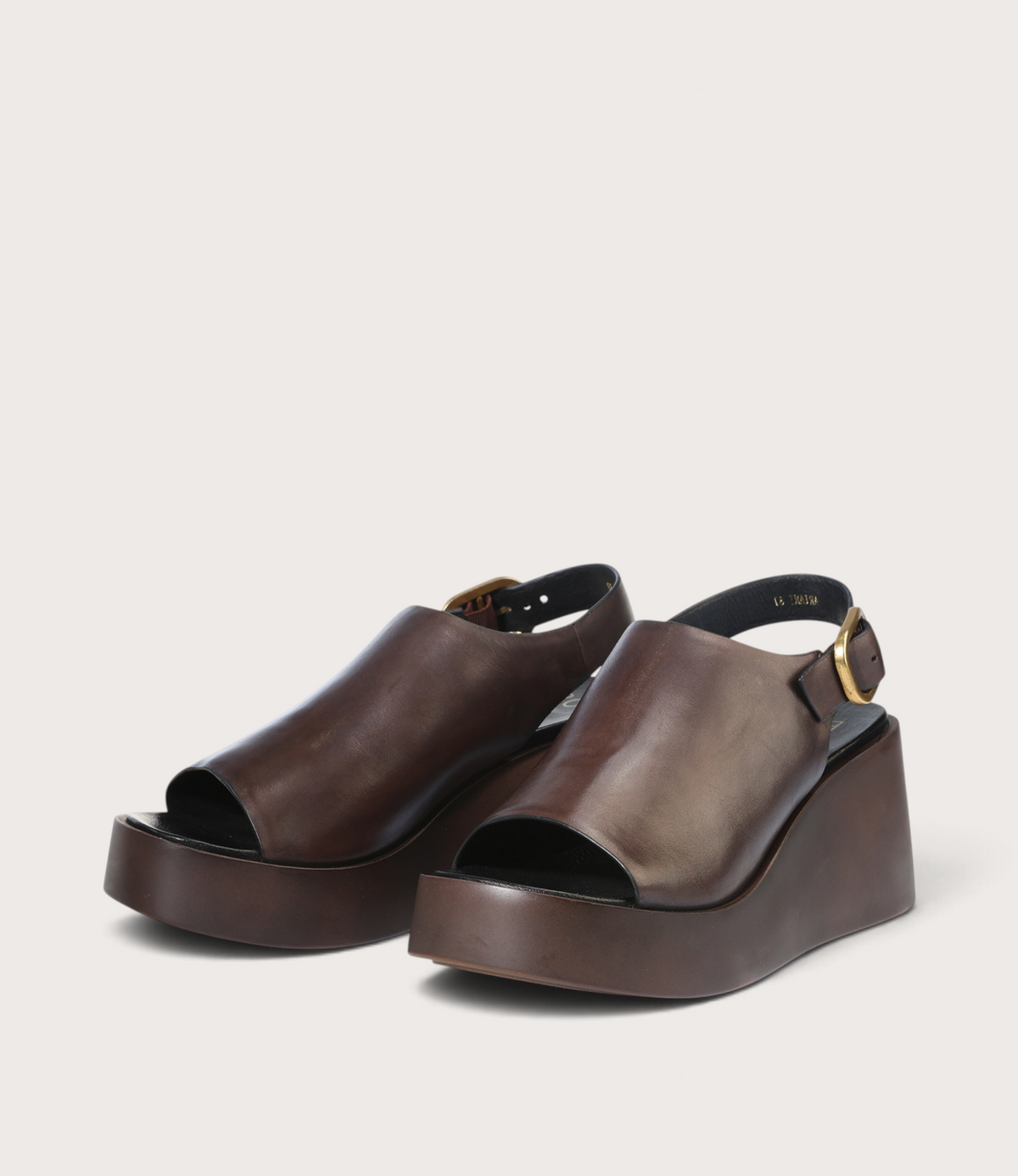 Ariani Chestnut Leather Wedges