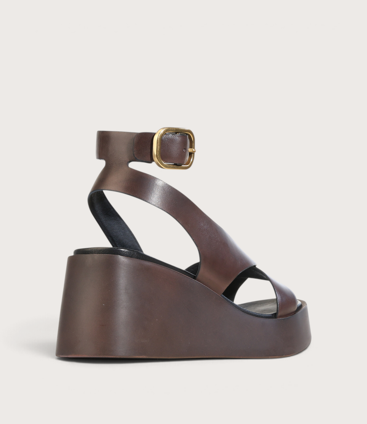 Arielle Chestnut Leather Wedges