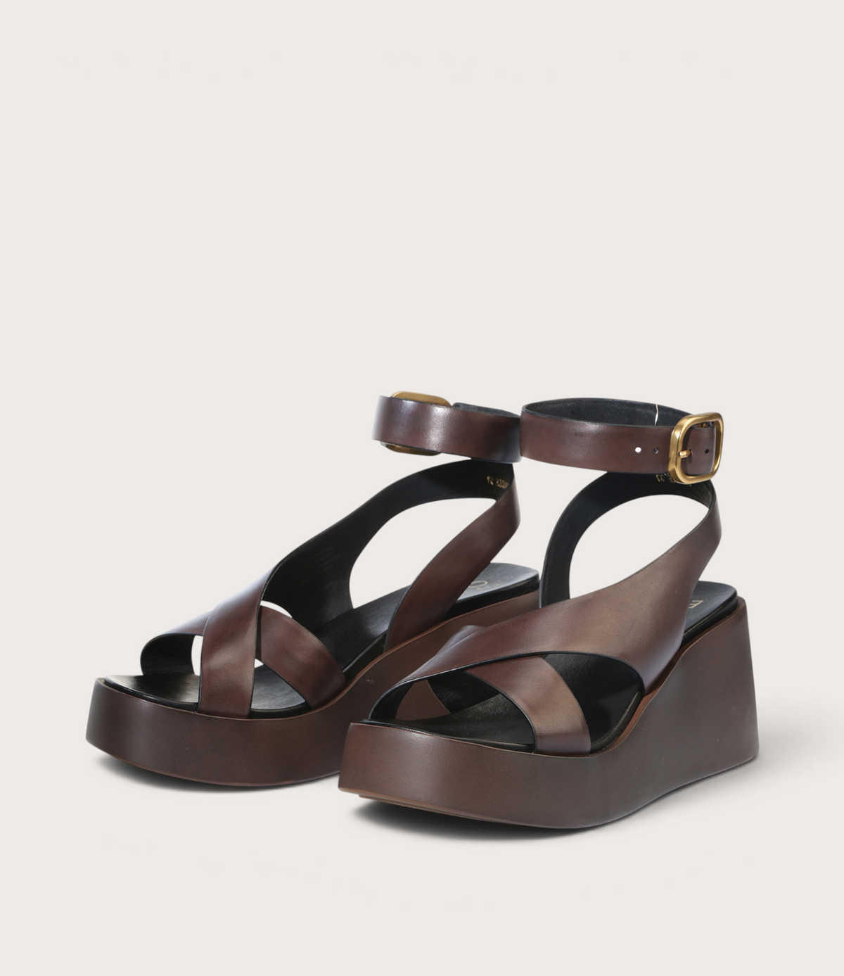 Arielle Chestnut Leather Wedges