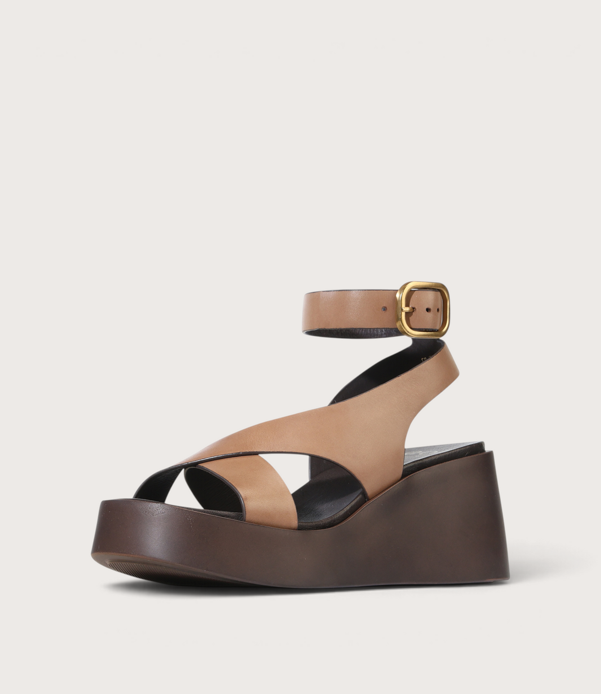 Arielle Pecan Leather Wedges