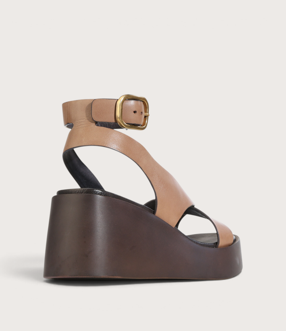 Arielle Pecan Leather Wedges