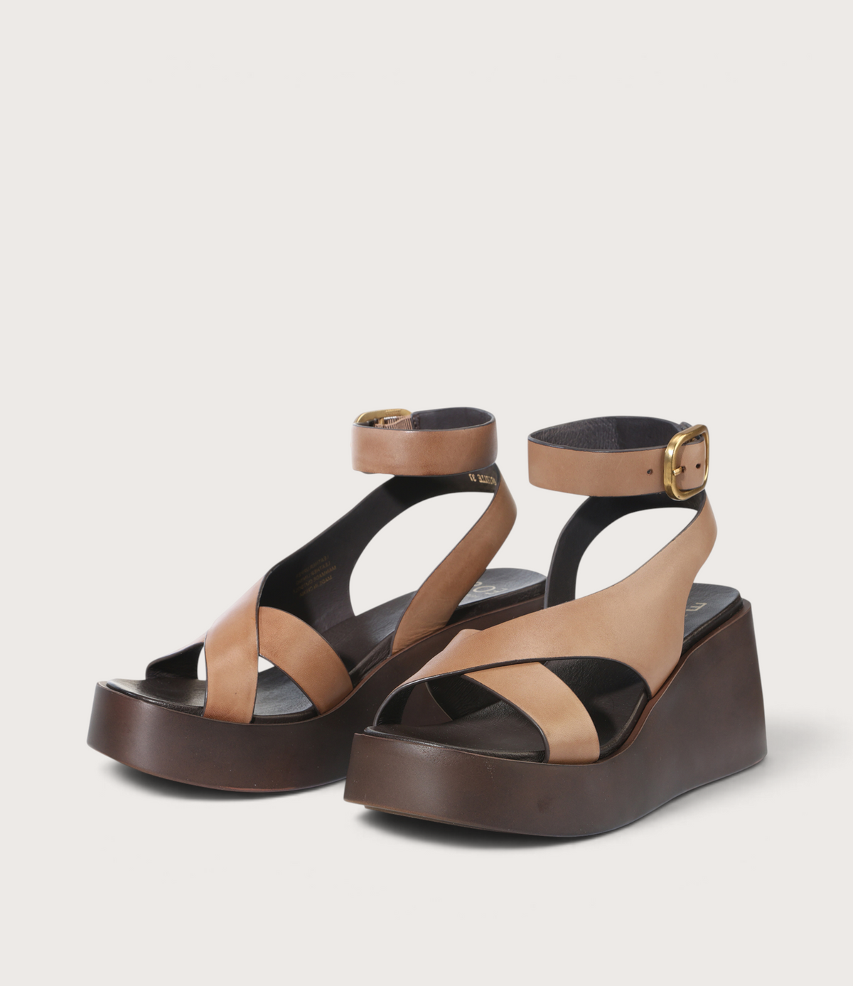 Arielle Pecan Leather Wedges