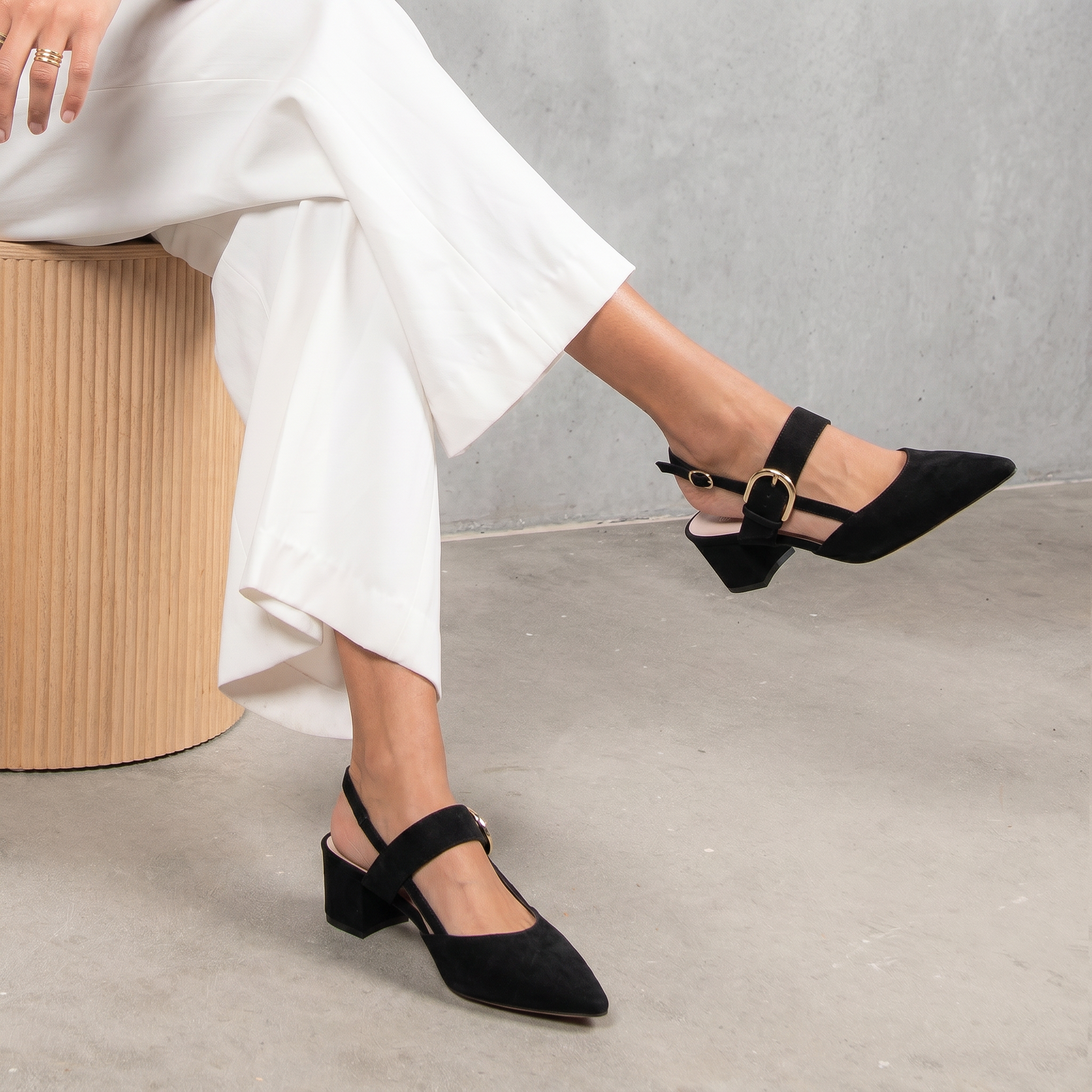 Asten Black Suede Heels - TOP END | Shouz