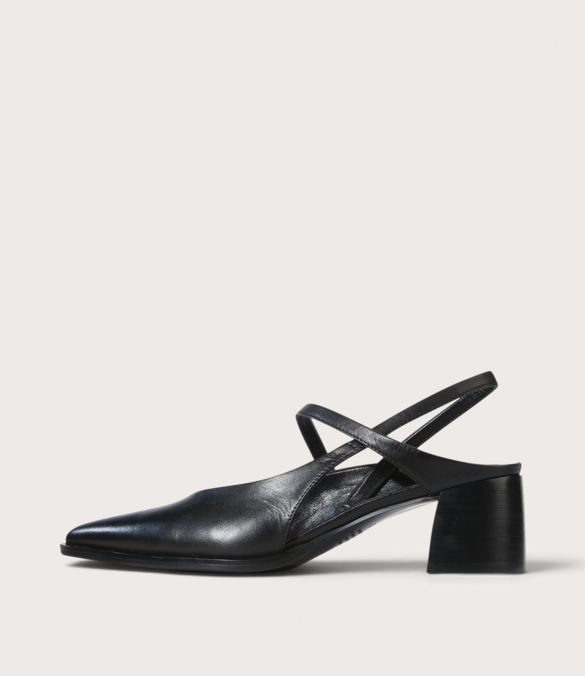 Aurais Black Leather Heels