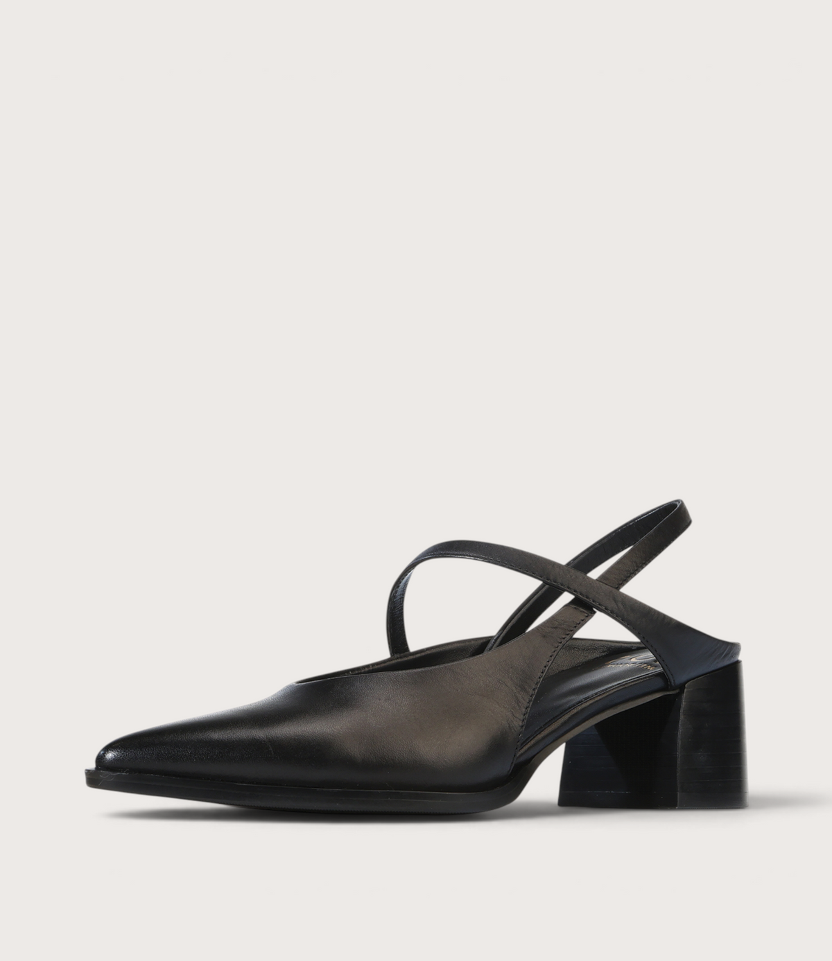 Aurais Black Leather Heels