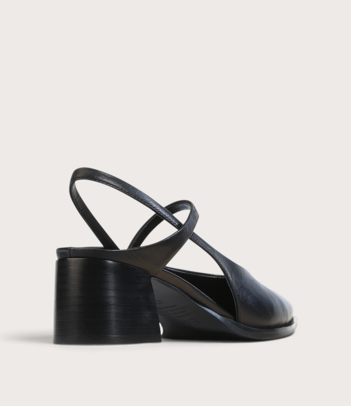 Aurais Black Leather Heels