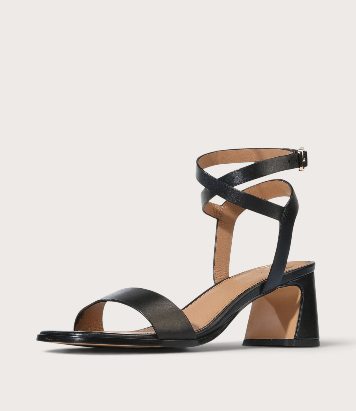 Basili Black Leather Heels