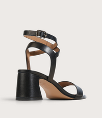 Basili Black Leather Heels