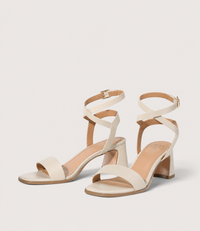 Basili Off White Leather Heels