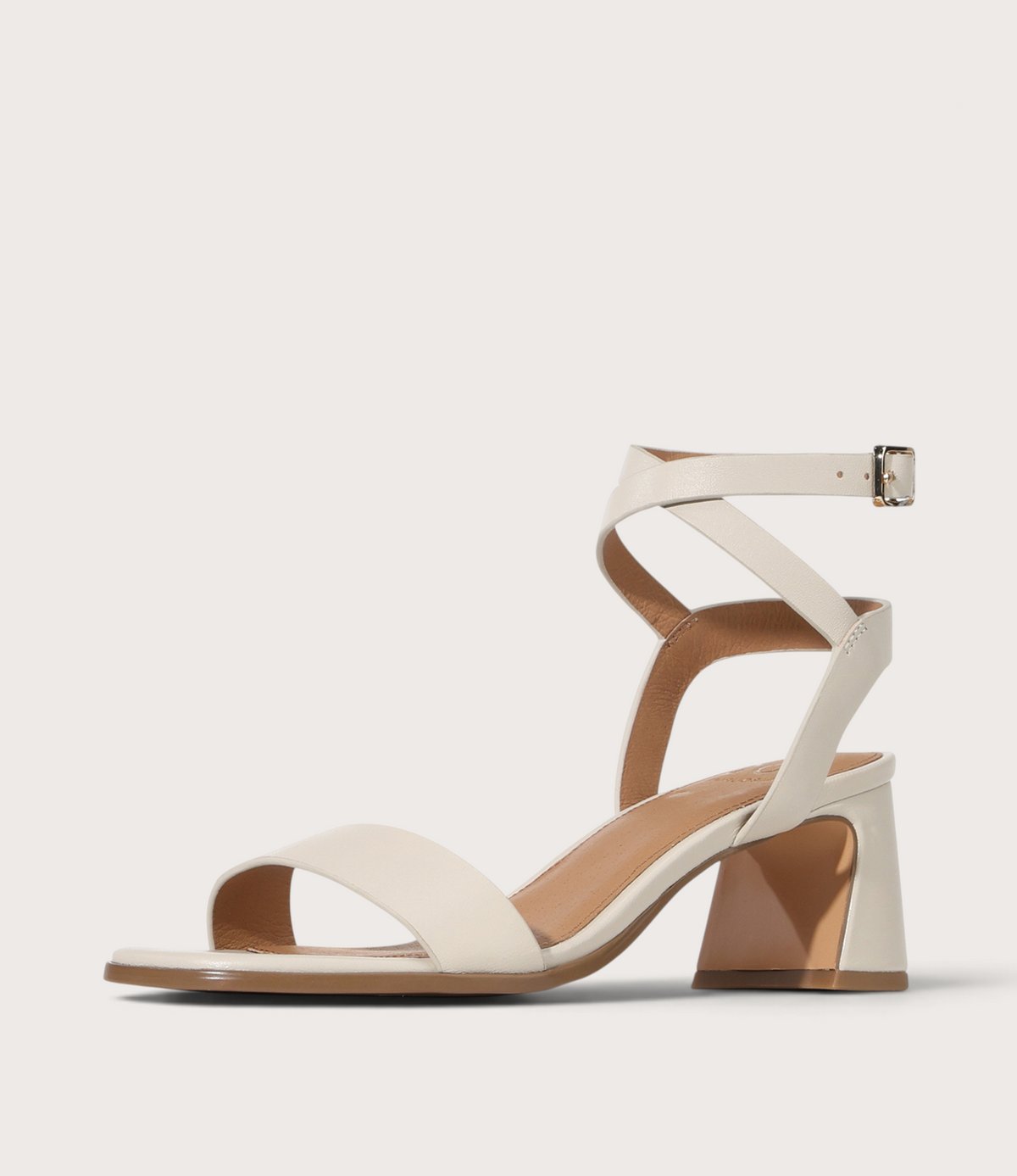Basili Off White Leather Heels