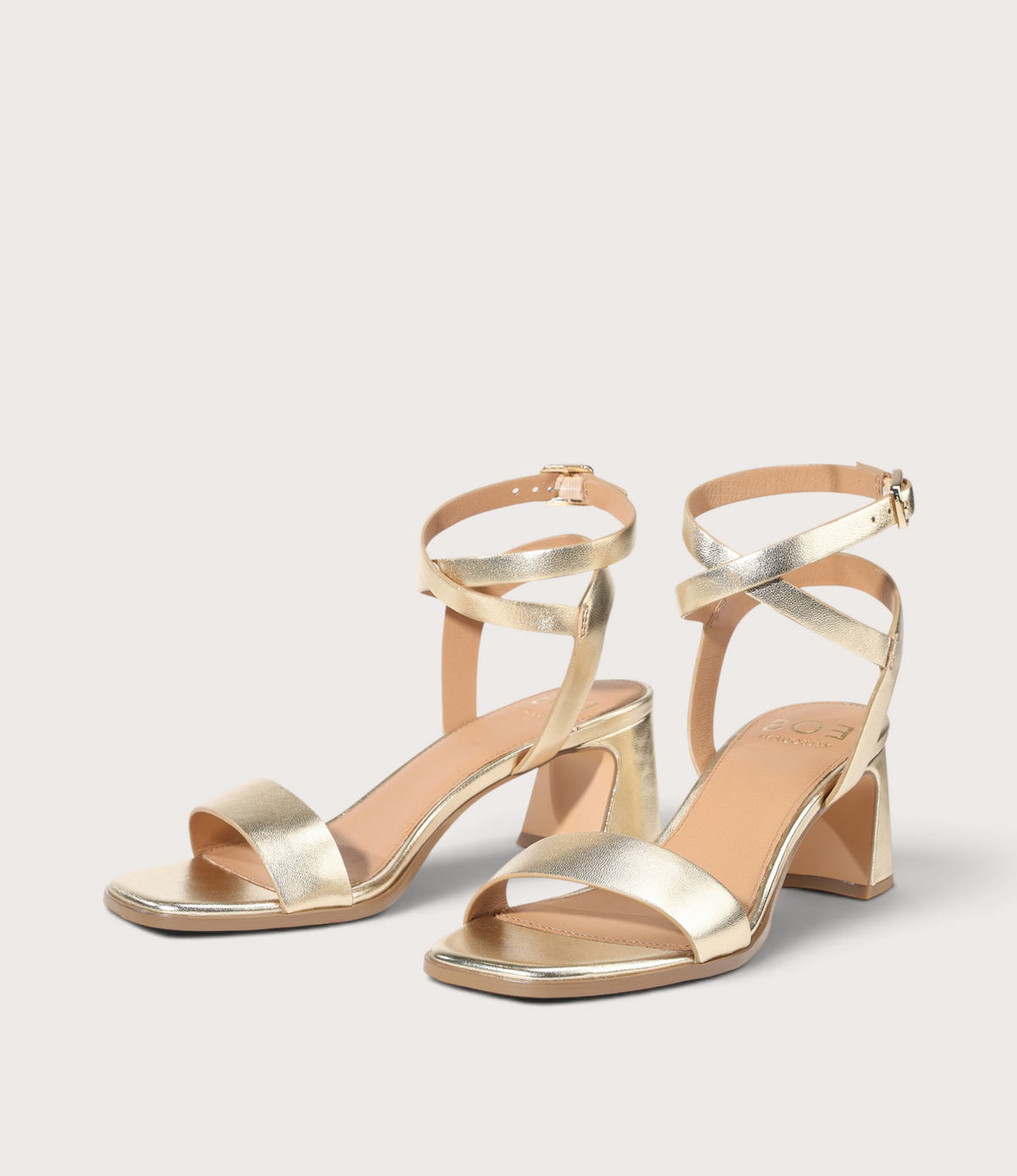 Basili Soft Gold Leather Heels