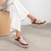 Baytown Burgundy Patent/ Nude Leather Sneakers - DJANGO AND JULIETTE | Shouz