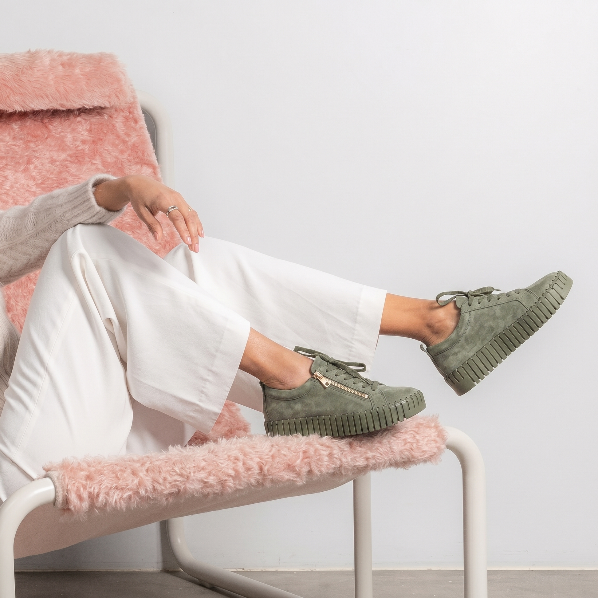 Bump Khaki Suede/ Khaki Sole Sneakers - DJANGO AND JULIETTE | Shouz