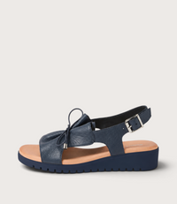Malika Navy/ Navy Leather Sandals