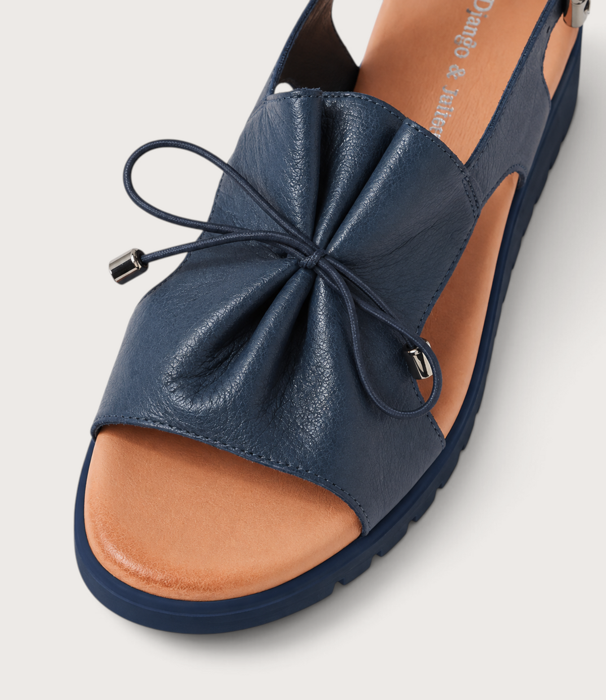 Malika Navy/ Navy Leather Sandals