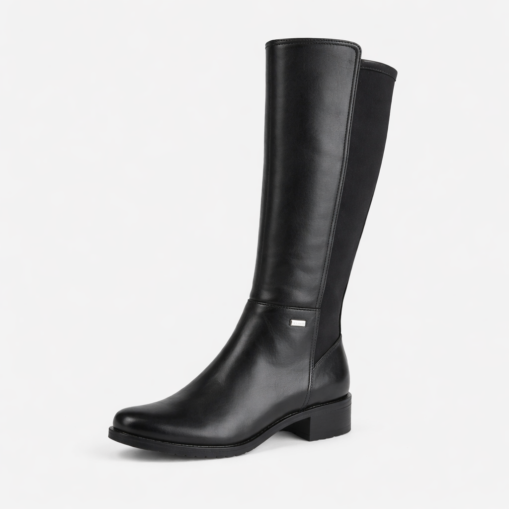 Iris Black Knee High Boots - NU BY NEO | Shouz
