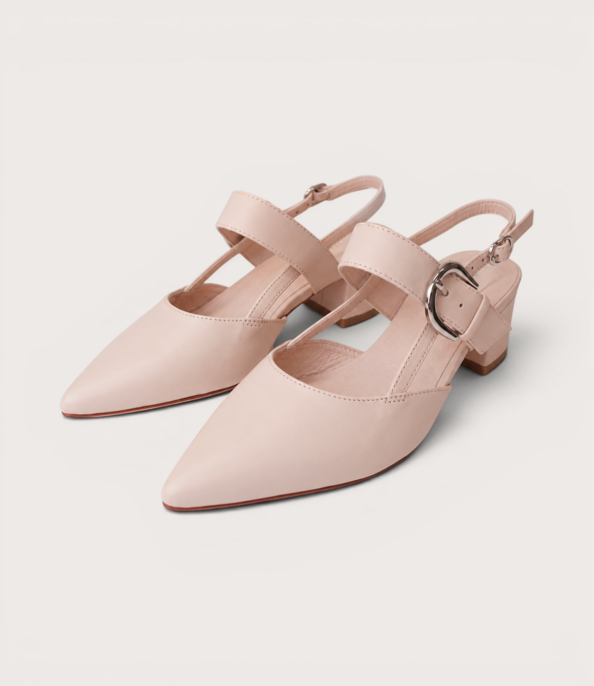 Asten Nude Leather Heels