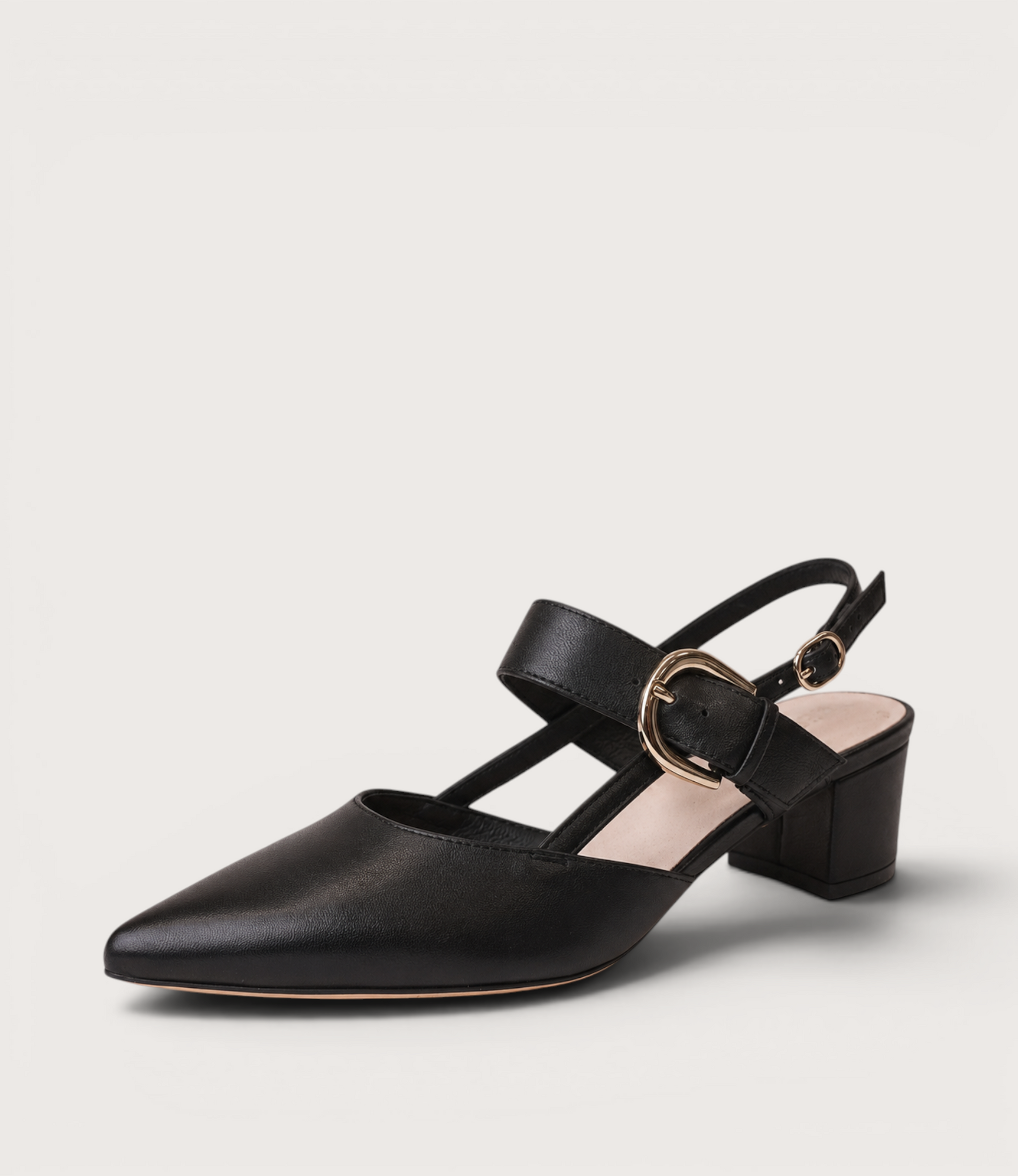 Asten Black Leather Heels