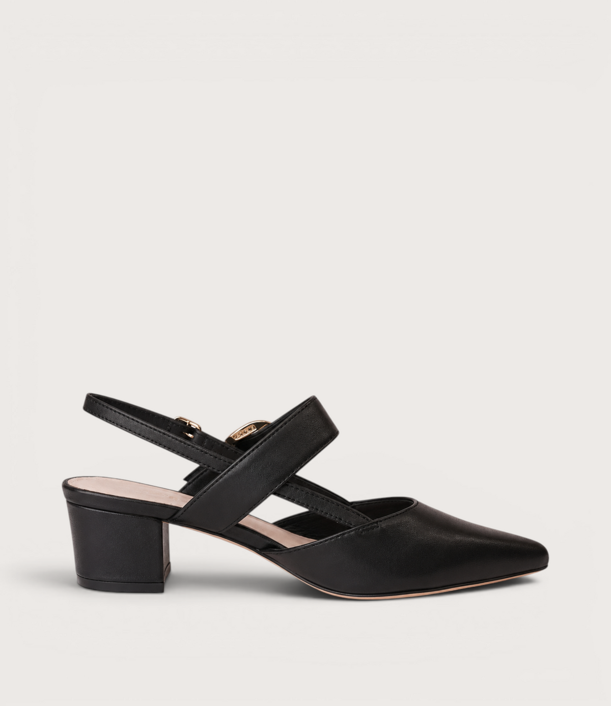 Asten Black Leather Heels