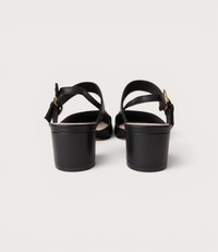 Asten Black Leather Heels