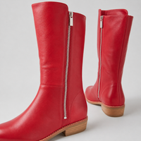 Lomar Dark Red Leather Calf Boots - DJANGO AND JULIETTE | Shouz