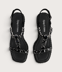 Vontey Black Suede Wedge Sandals