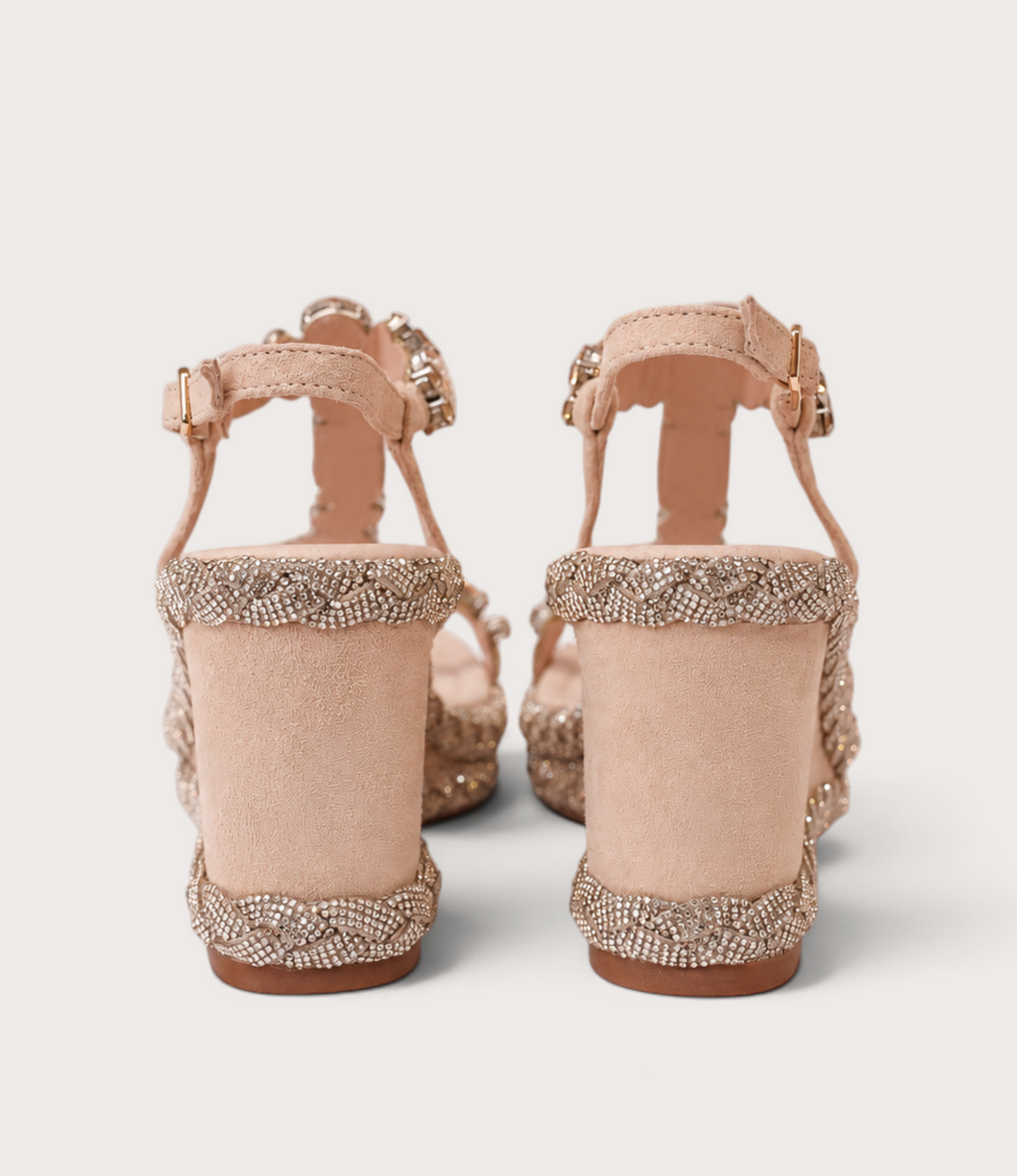 Vontey Latte Suede Wedge Sandals
