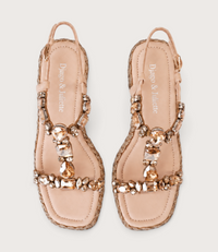 Vontey Latte Suede Wedge Sandals