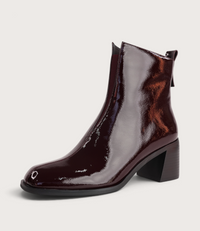 Earth Shiraz Patent Leather Ankle Boots