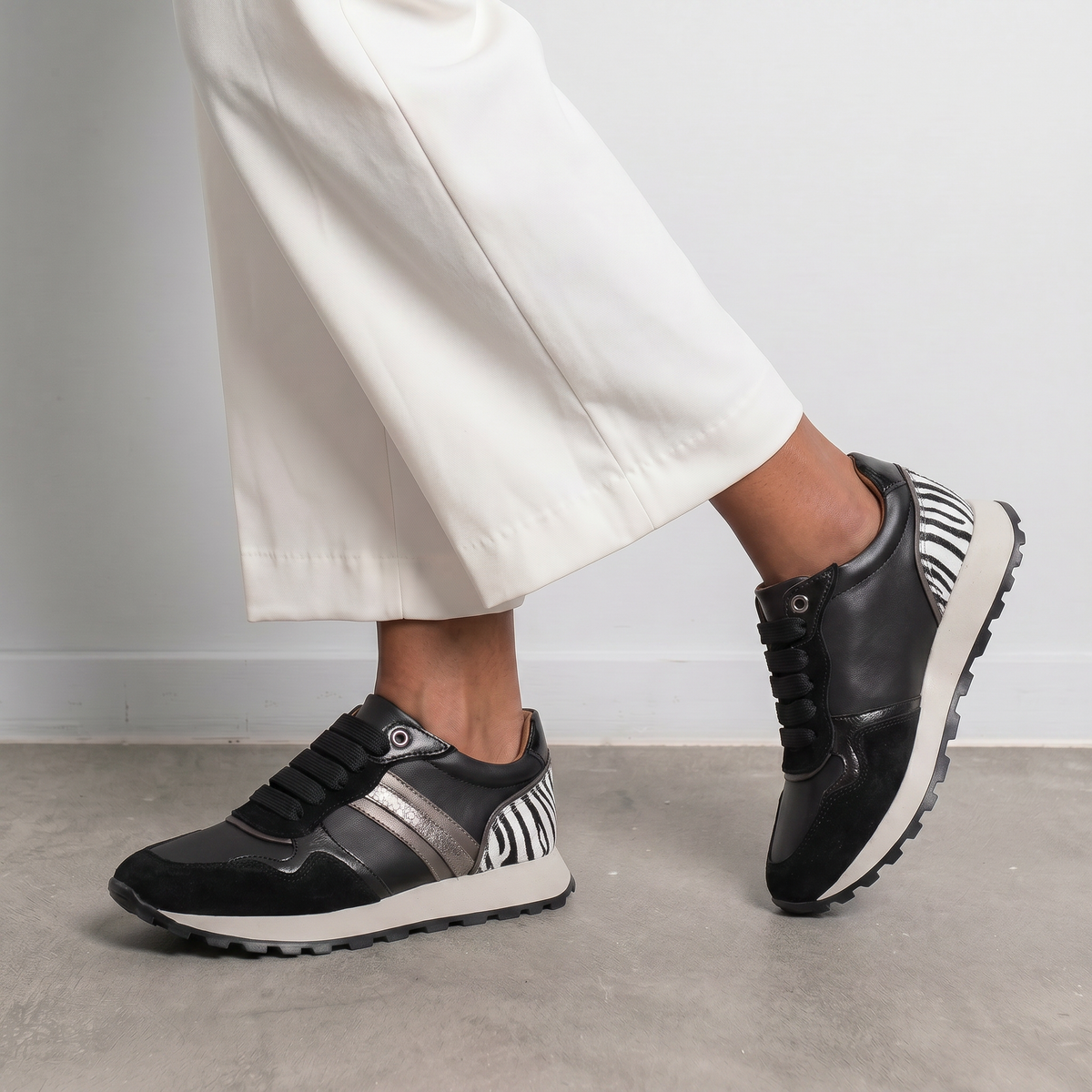 Murphy Black Combo Leather Sneakers