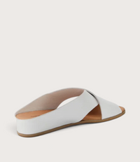 Harli White Leather Slides