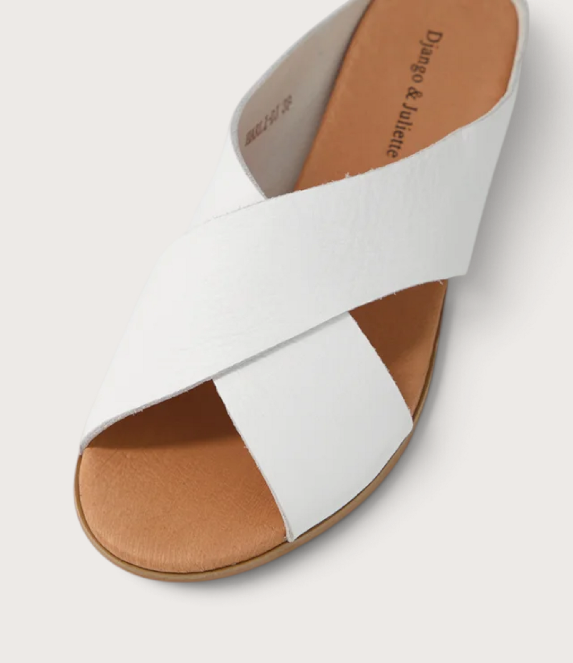 Harli White Leather Slides