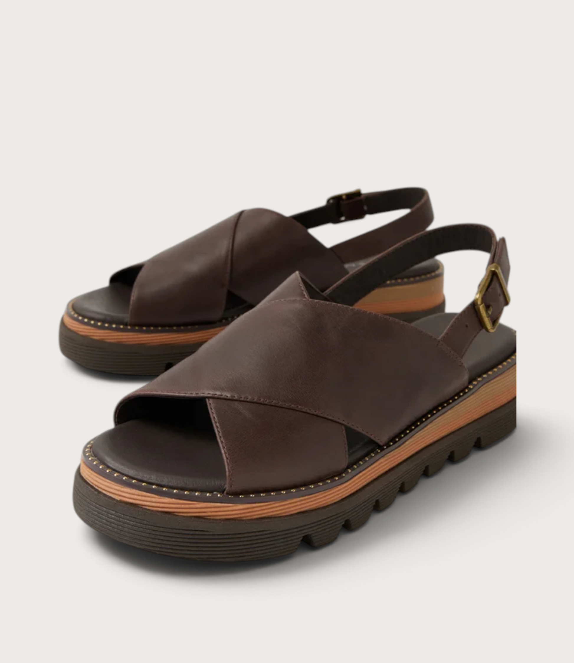Sasi Chocolate Leather Sandals