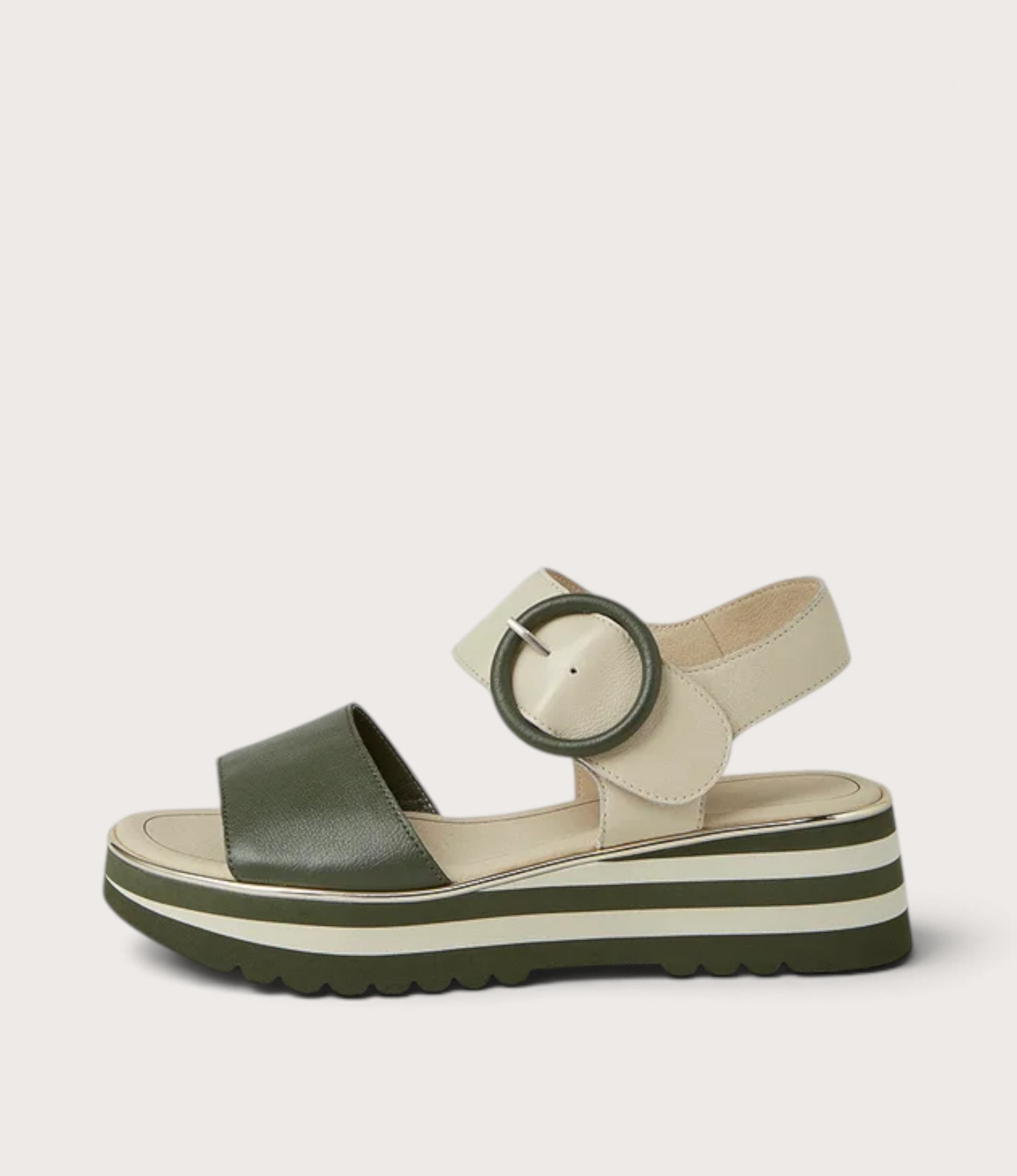 Harlows Olive/ Milk Leather Sandals